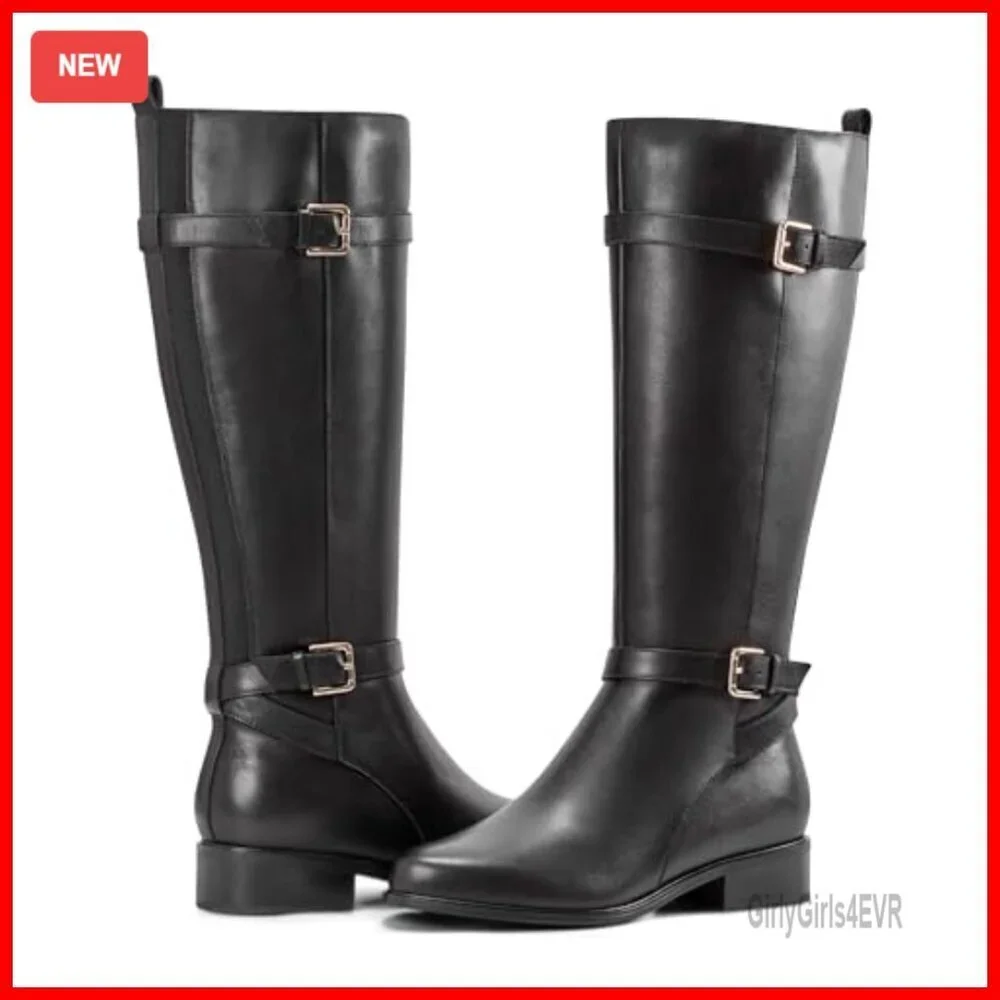 Knee High Leather Boots with Arch Support & Cushioned Comfort